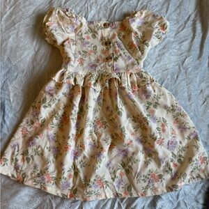 Little Lass Cream Floral Dress